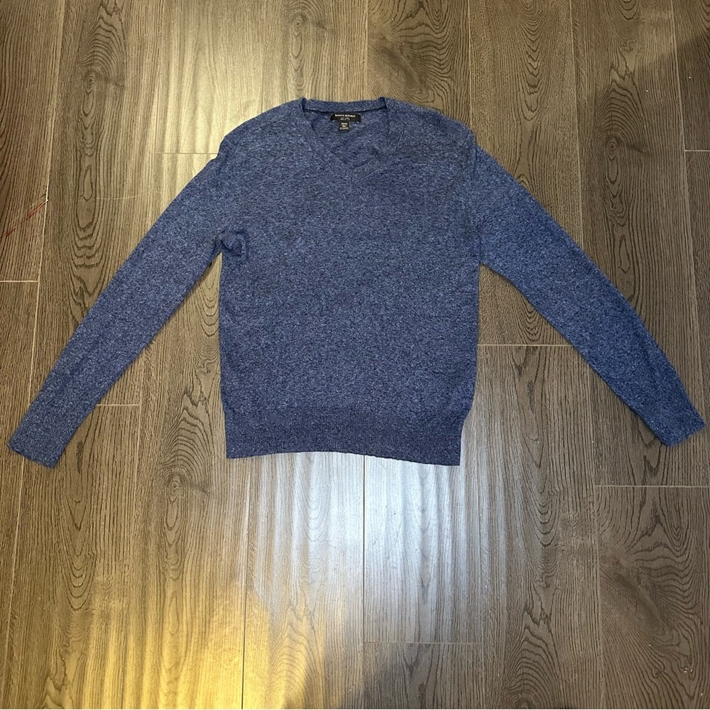 3 for$15 Banana Republic Sweater Mens Medium Blue Silk Linen Long Sleeve V-Neck